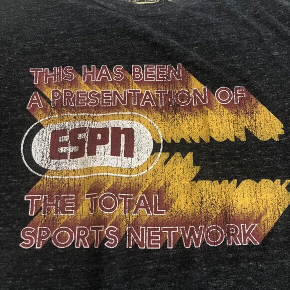 ESPN Vintage Graphic Gray Short Sleeve Shirt Victory Brand Sz Medium Made in USA - Picture 2 of 10